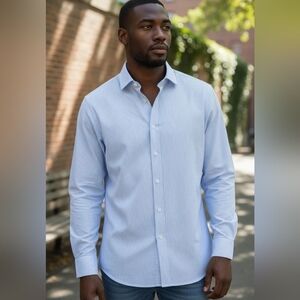Claiborne Pale Blue Mens Dress Shirt 16 1/2 32-33